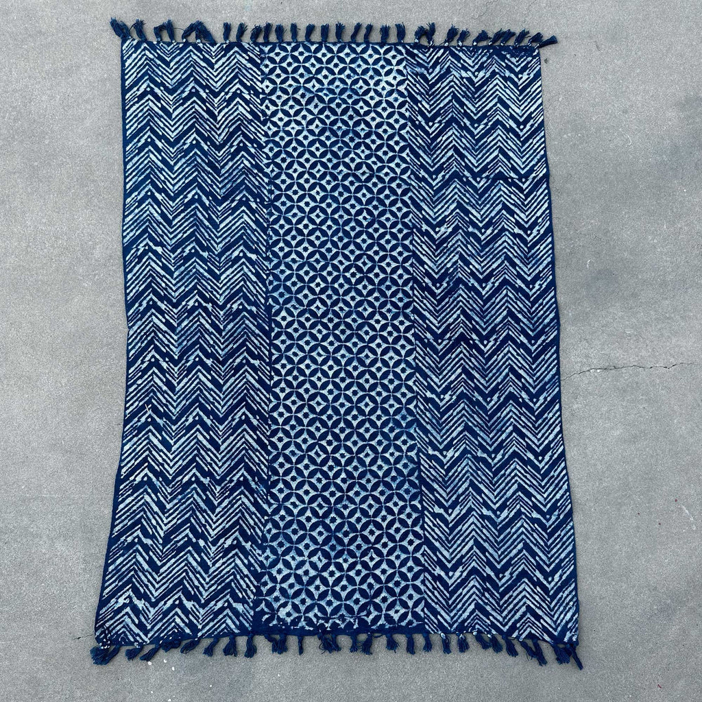 Handmade Indigo Throw - Namoona Waves