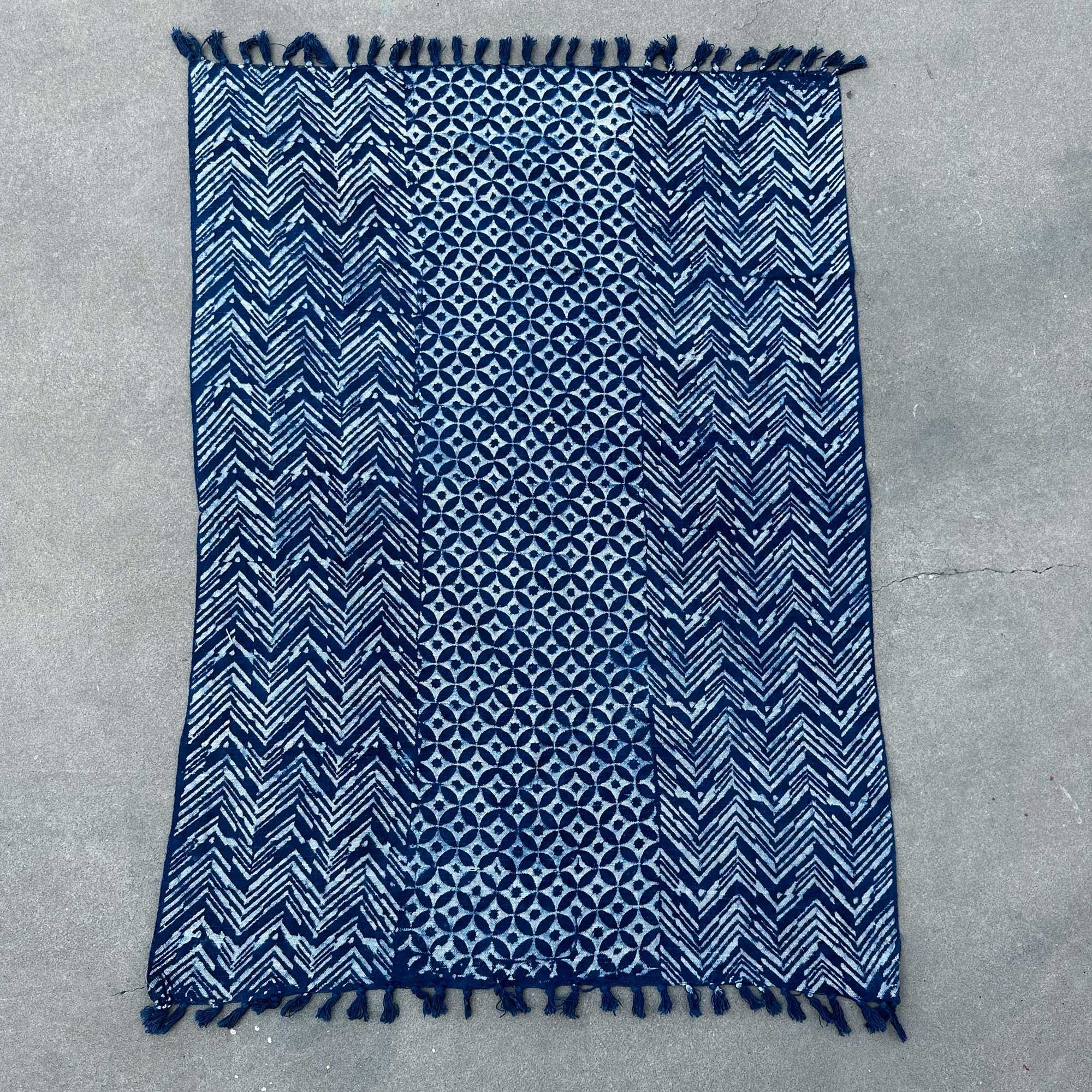 Handmade Indigo Throw - Namoona Waves
