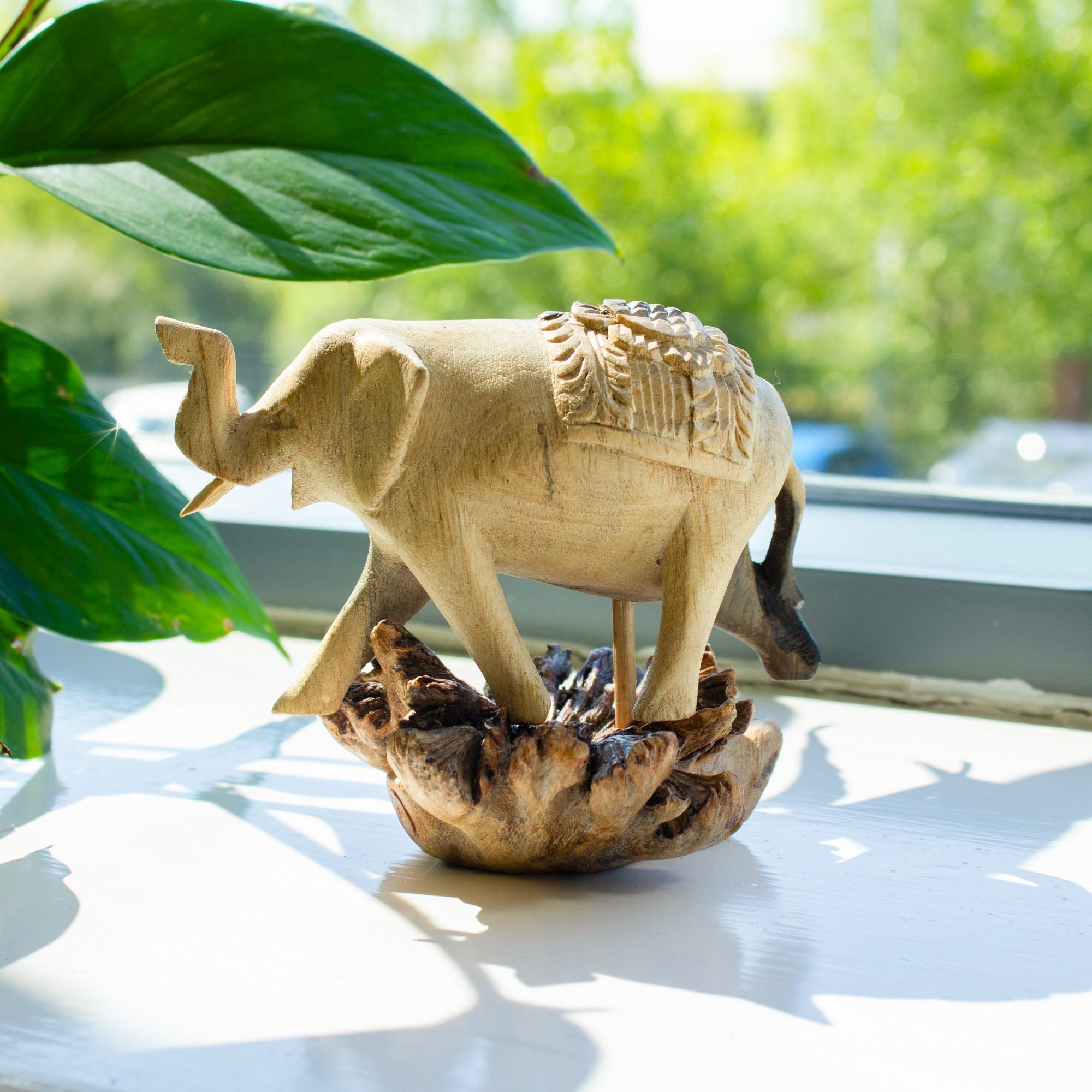 Elephant Walking - Parasite Wood Art Carving