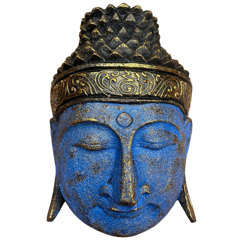 Buddha Head - 25cm - Blue Shine Finish