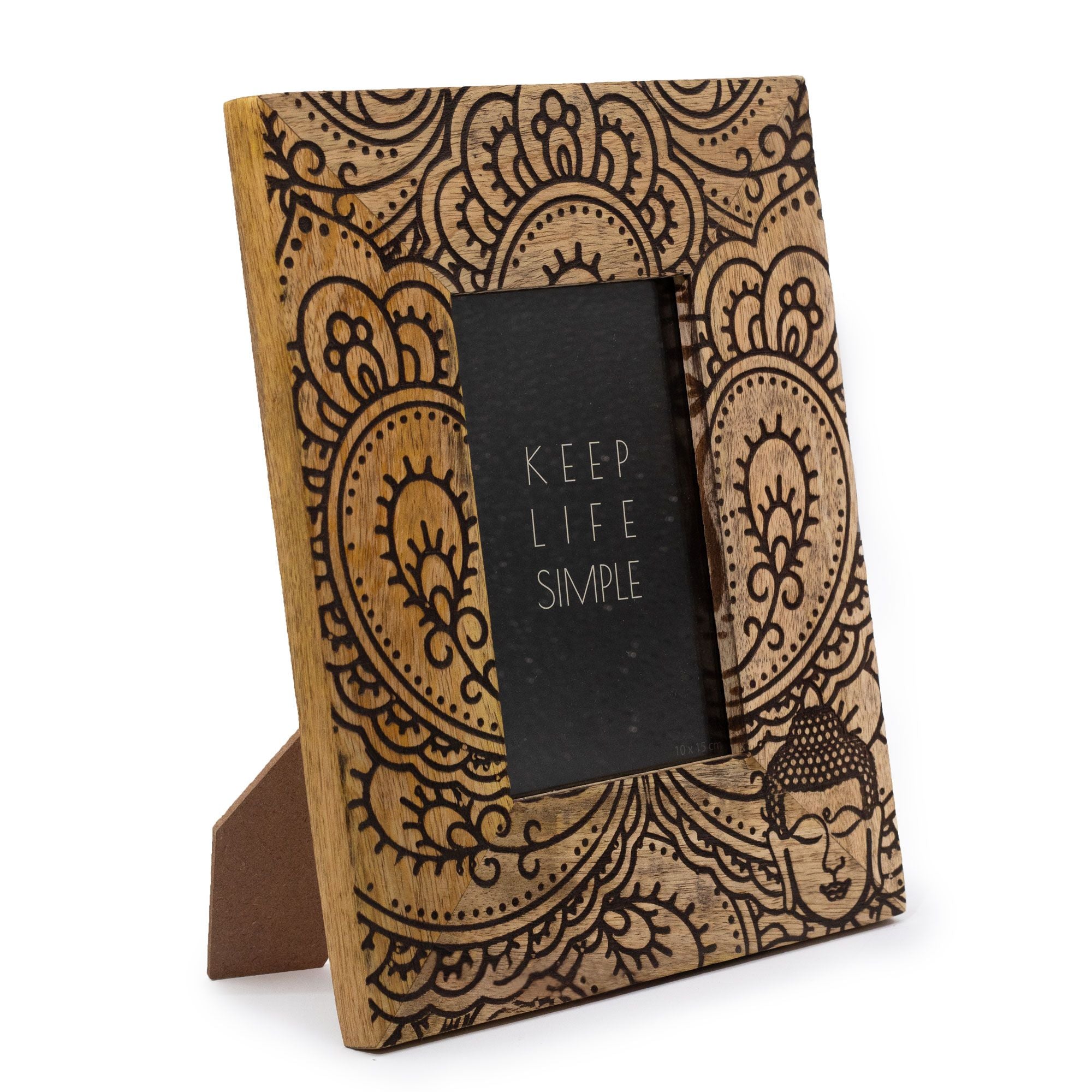 Buddha Black - Medium Mango Wood Picture Frame