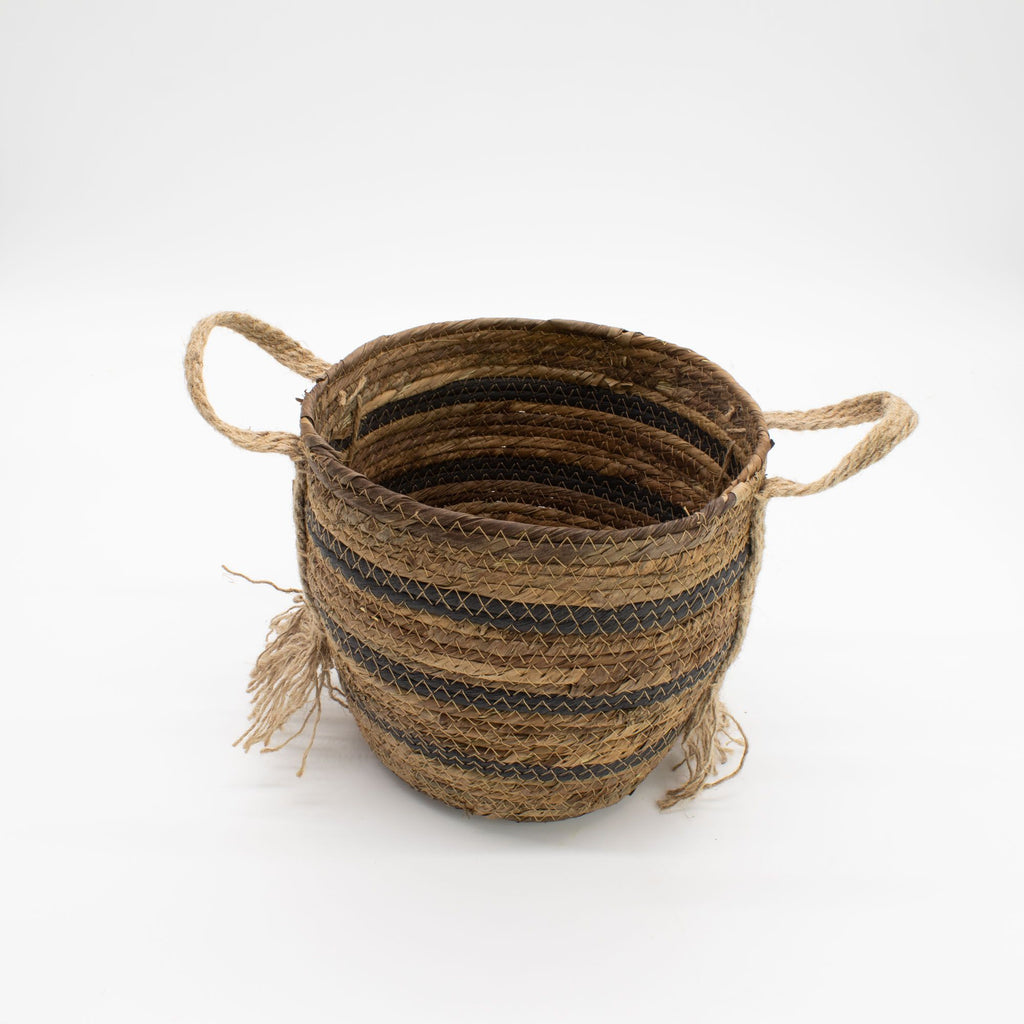 Seagrass & Banana Leaf Baskets - Natural Browns- Set of 3