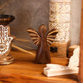 Medium Mango Wood Angel - Gold Decor 16cm