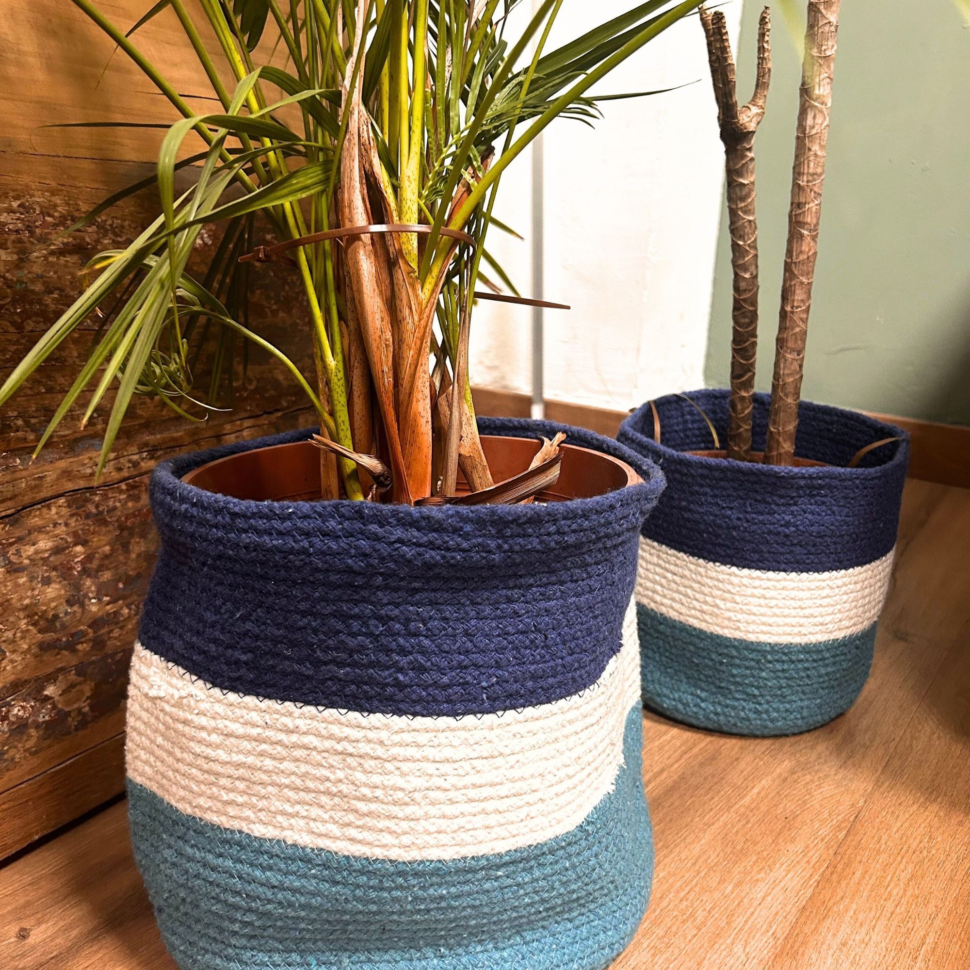 Jute Rope Baskets - Evil Eye design