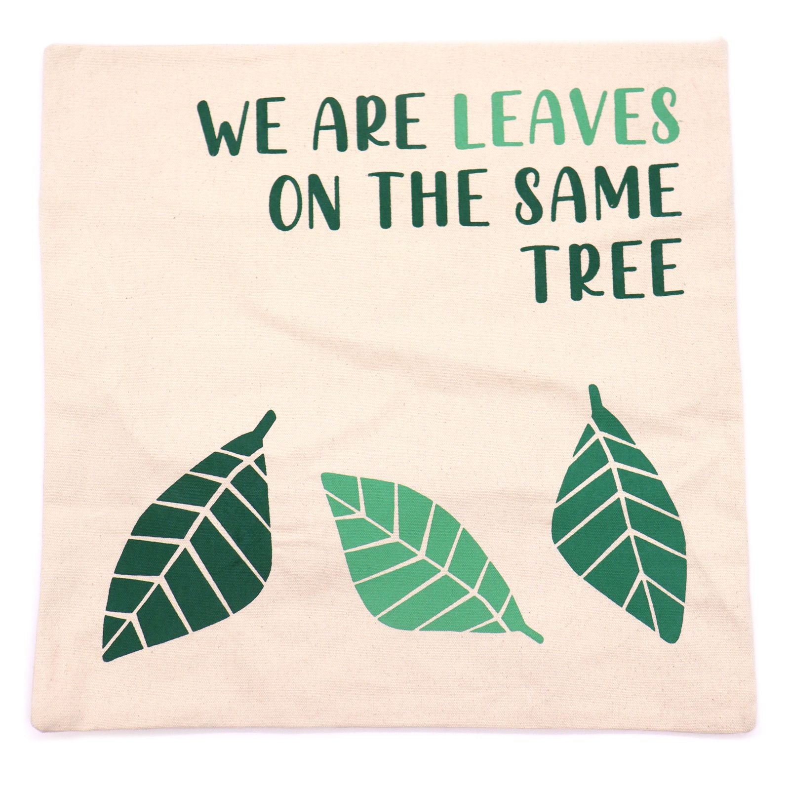 Set of 3 Cotton Cushion Covers – “We Are Leaves” Design