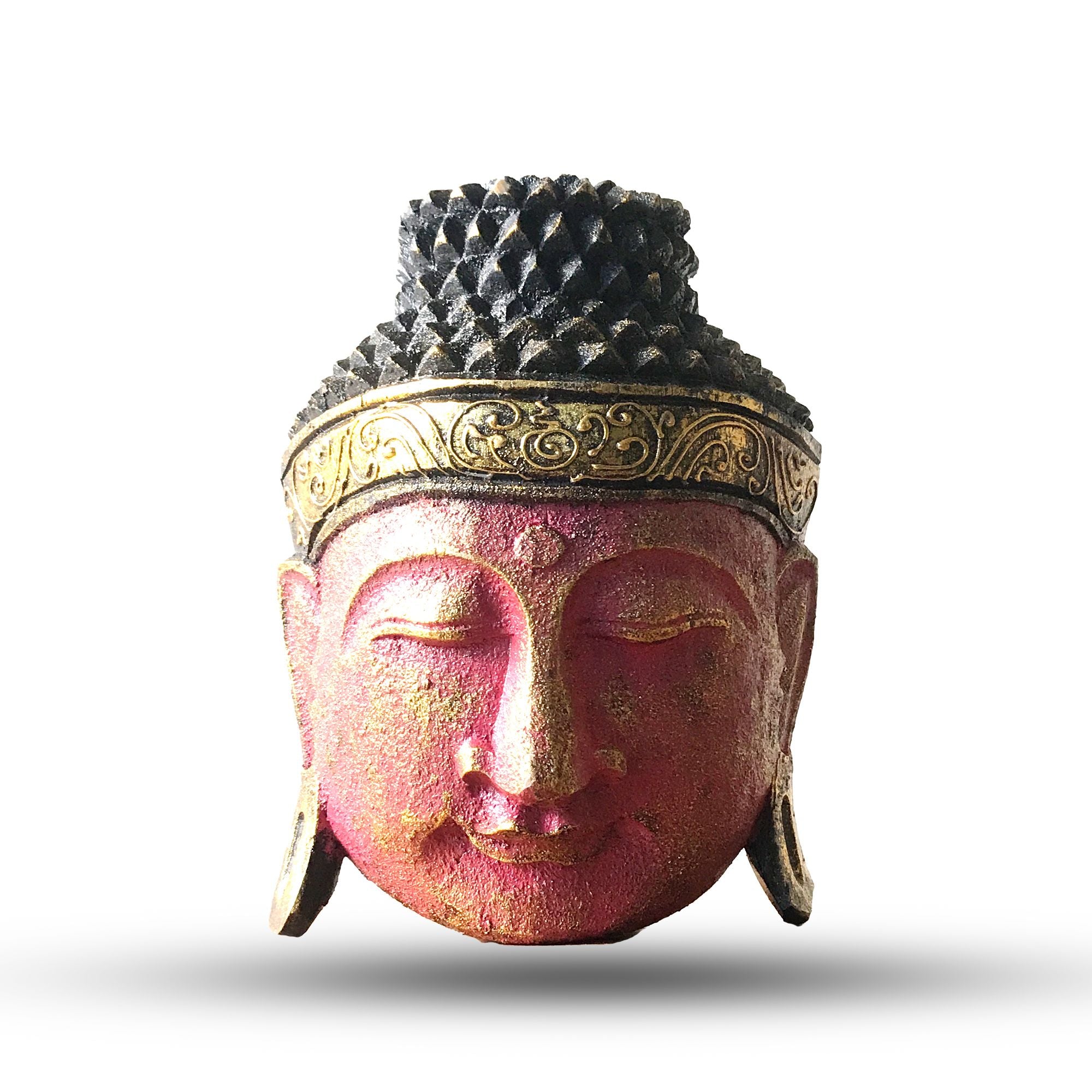 Buddha Head - 25cm - Red Shine Finish