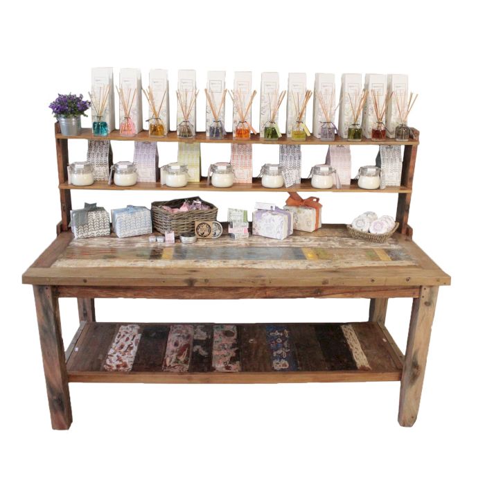 2.2m Standard Table with top shelf
