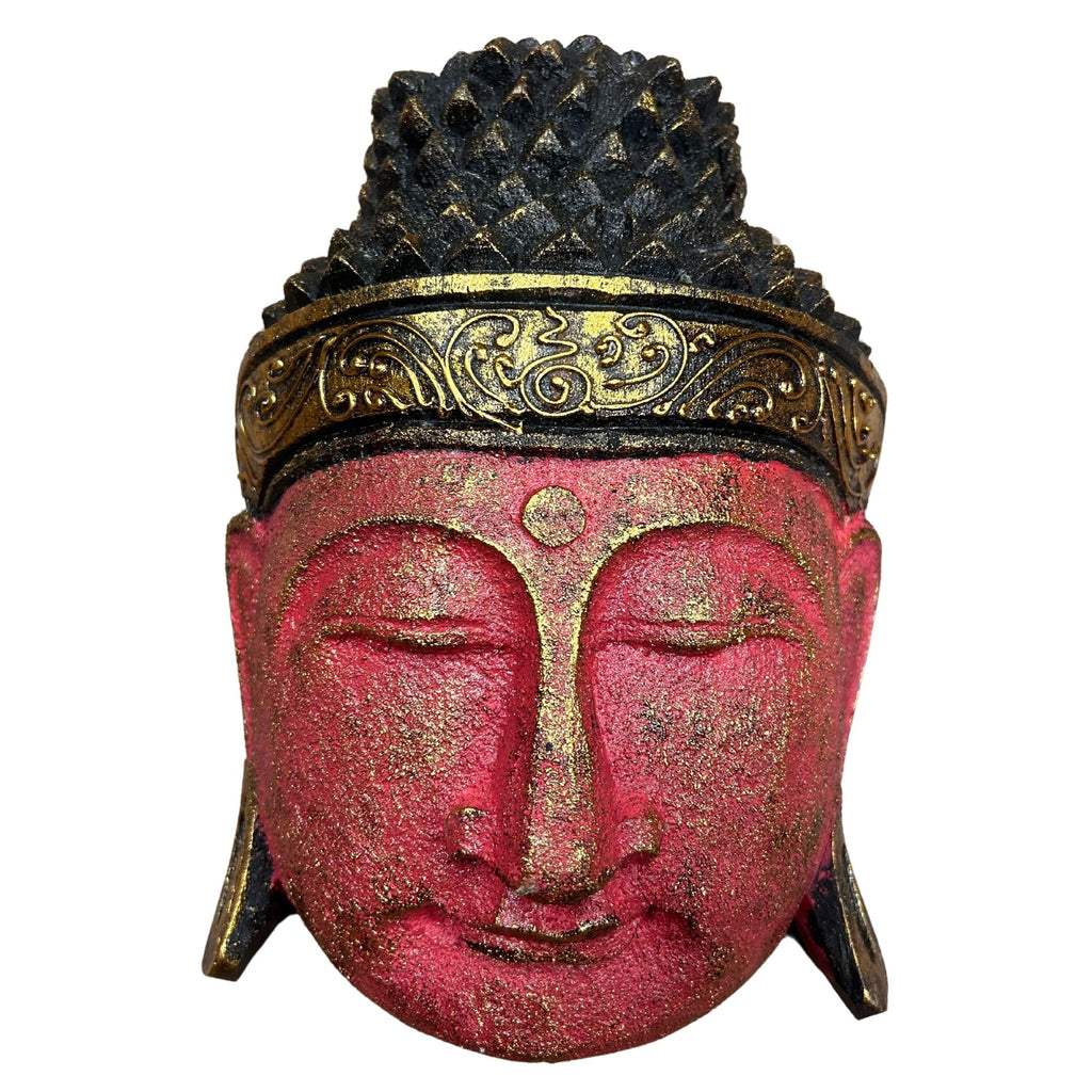 Buddha Head - 25cm - Red Shine Finish