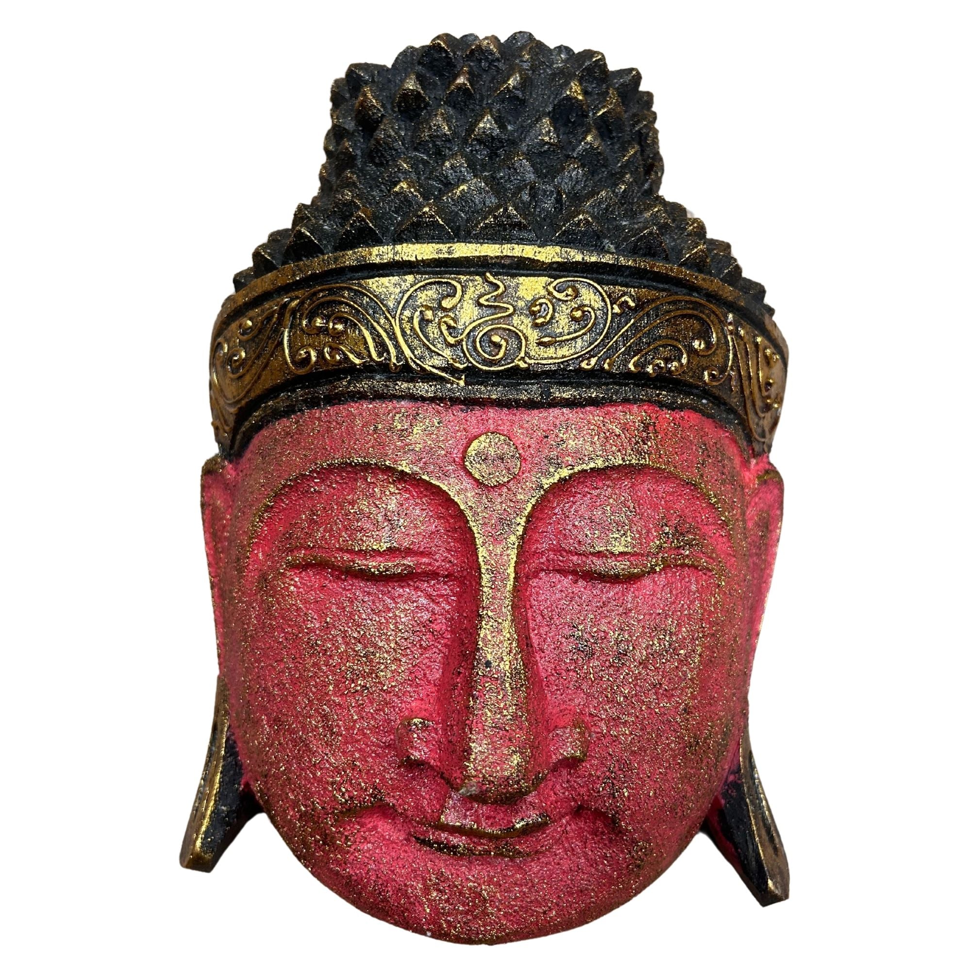 Buddha Head - 25cm - Red Shine Finish