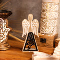 Mango Wood Angel - Whitewash with Iron Decor Cut Out 18cm