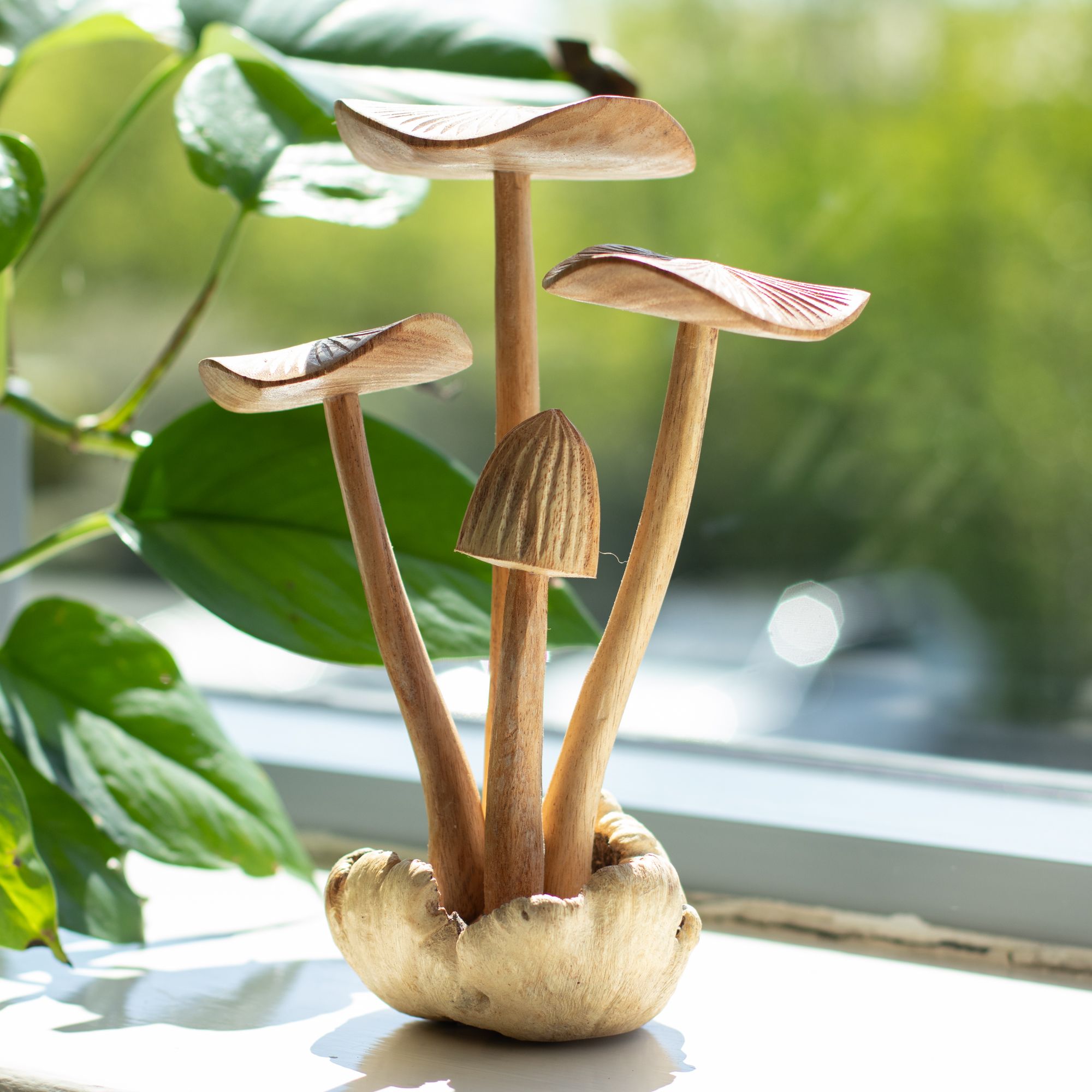 Large Mushrooms (set of 4) - Parasite Wood Art Carving