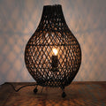 Rattan Table Lamp - Black
