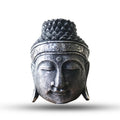 Buddha Head - 25cm - Silver Shine Finish