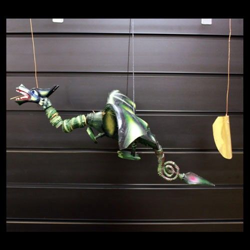 Large Green Coconut Dragon Mobile
