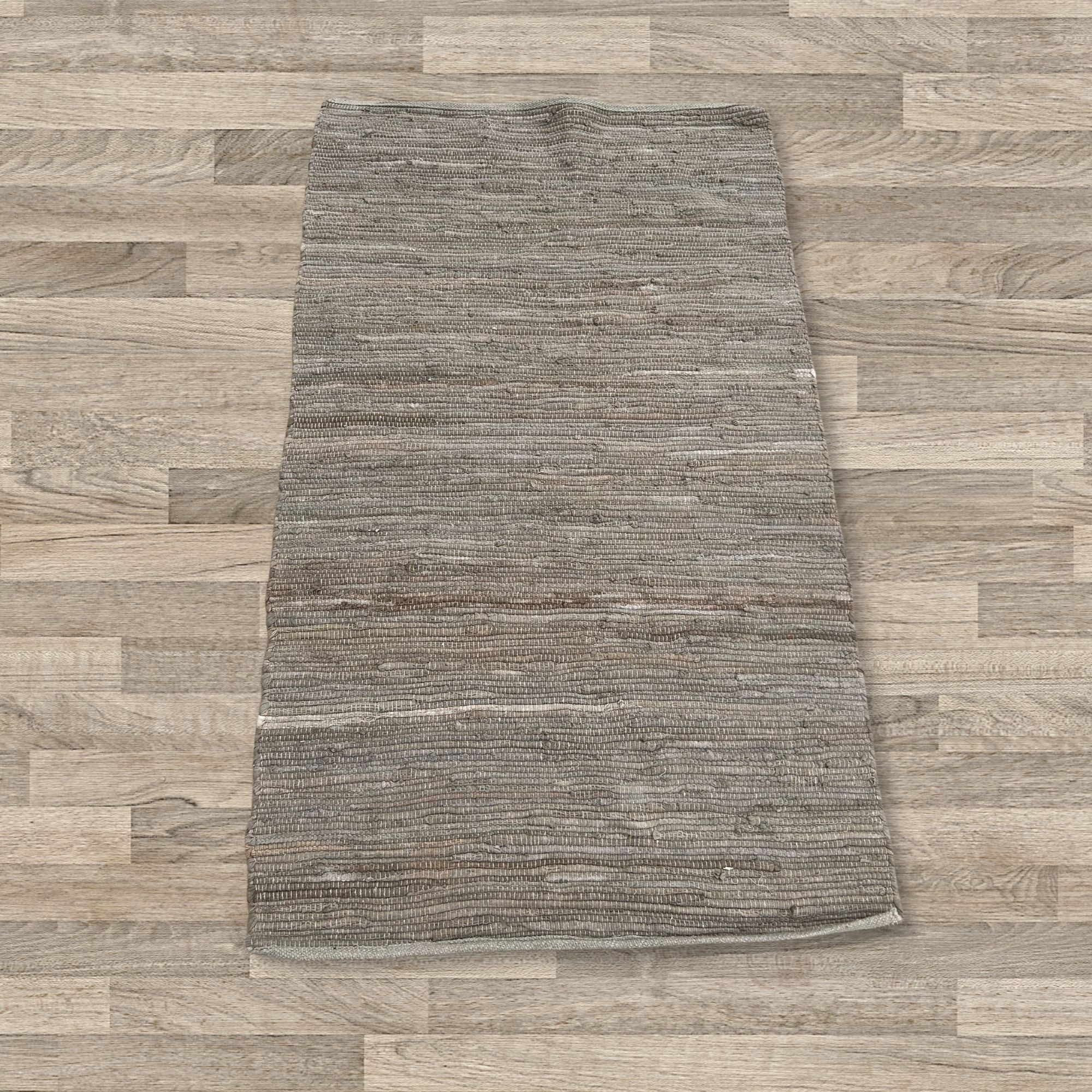 Indian Handloom Cotton Rug - Charcoal