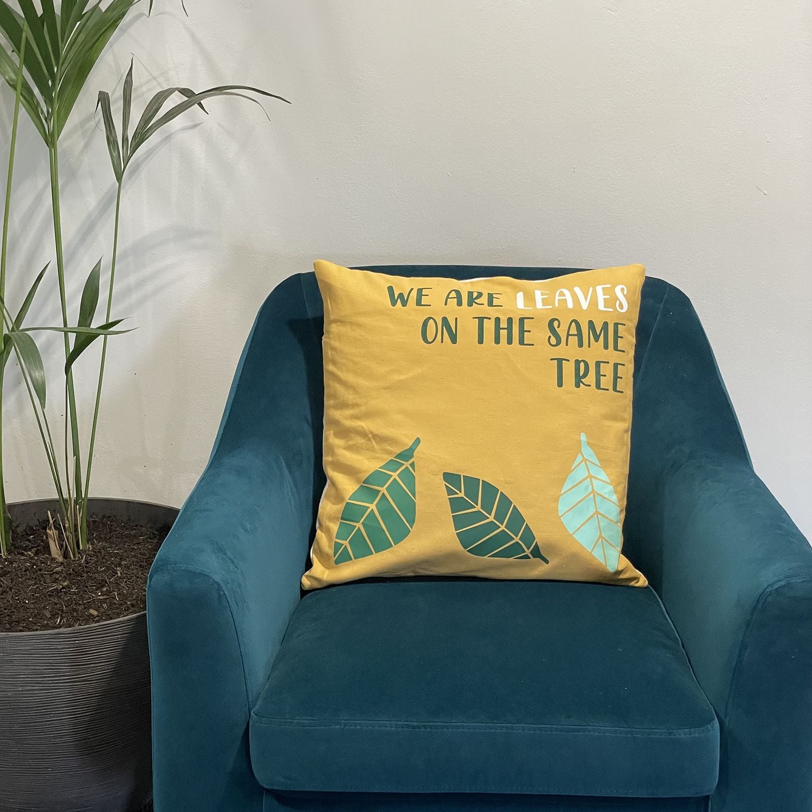 Set of 3 Cotton Cushion Covers – “We Are Leaves” Design