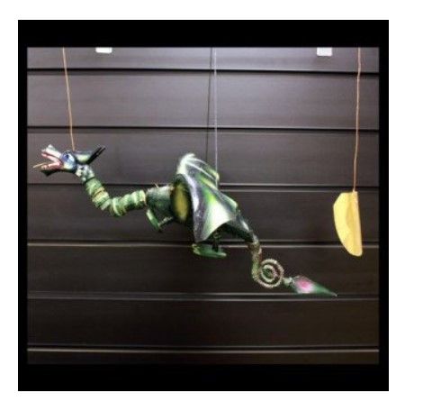 Large Green Coconut Dragon Mobile