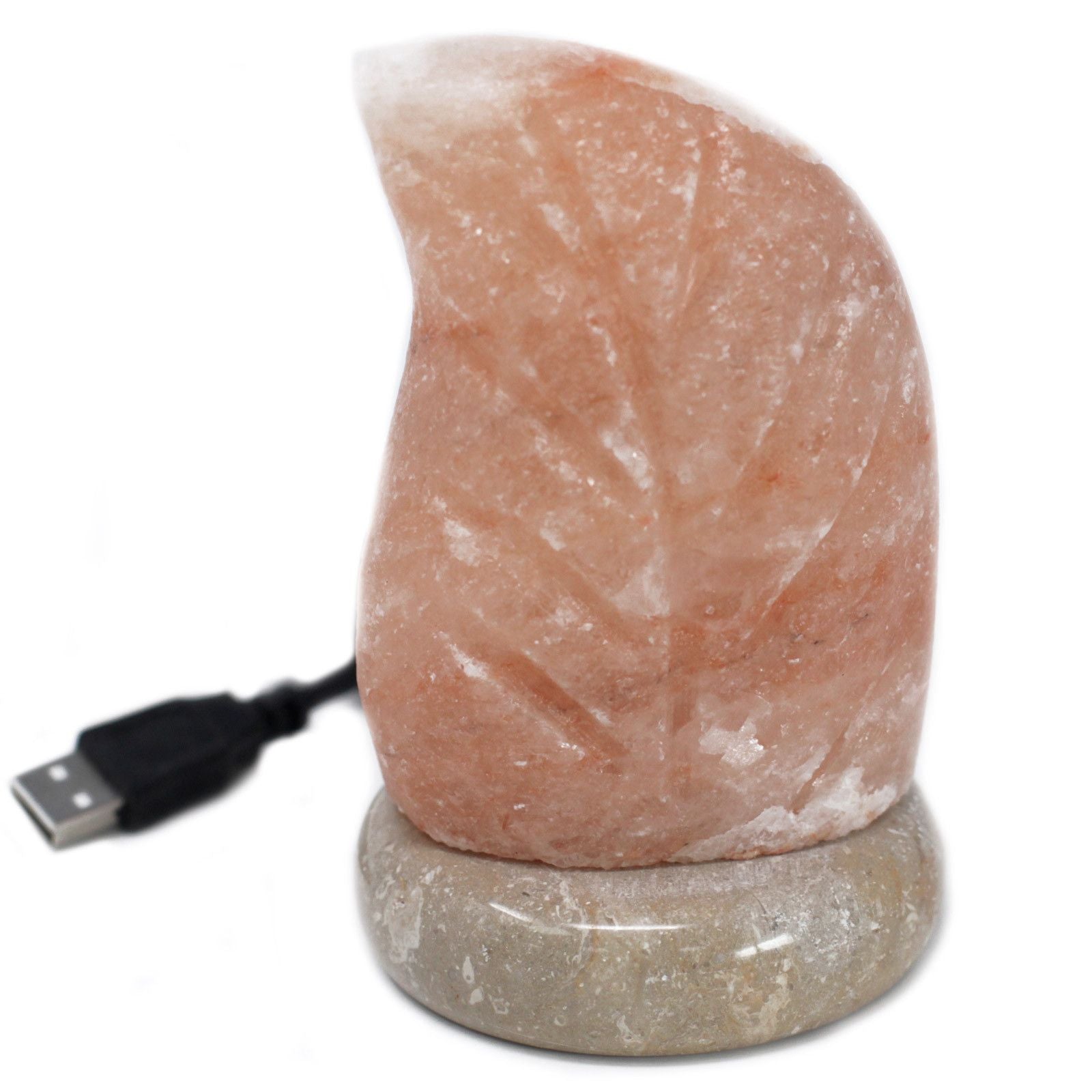 USB Leaf Shaped Himalayan Salt Lamp (Multi)