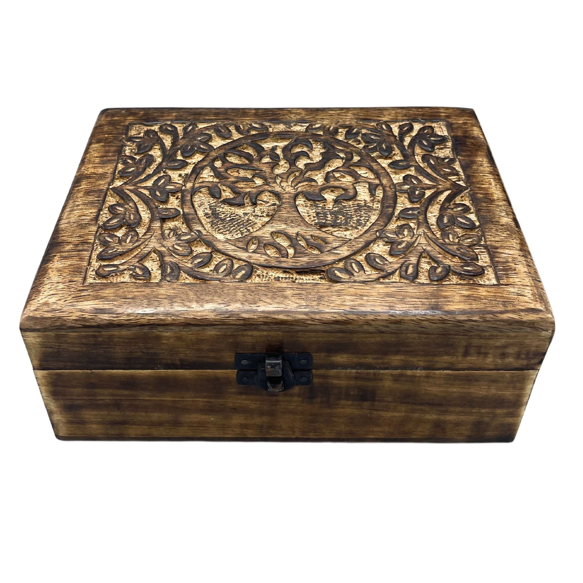 Mango Wood Keepsake Box - Tree of Life - Large