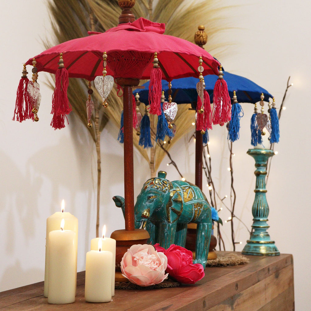 Bali Home Decor Parasol - Cotton - Turquoise