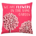 Set of 3 Cotton Cushion Cover - We are Flowers - Olive, Pink and Natural