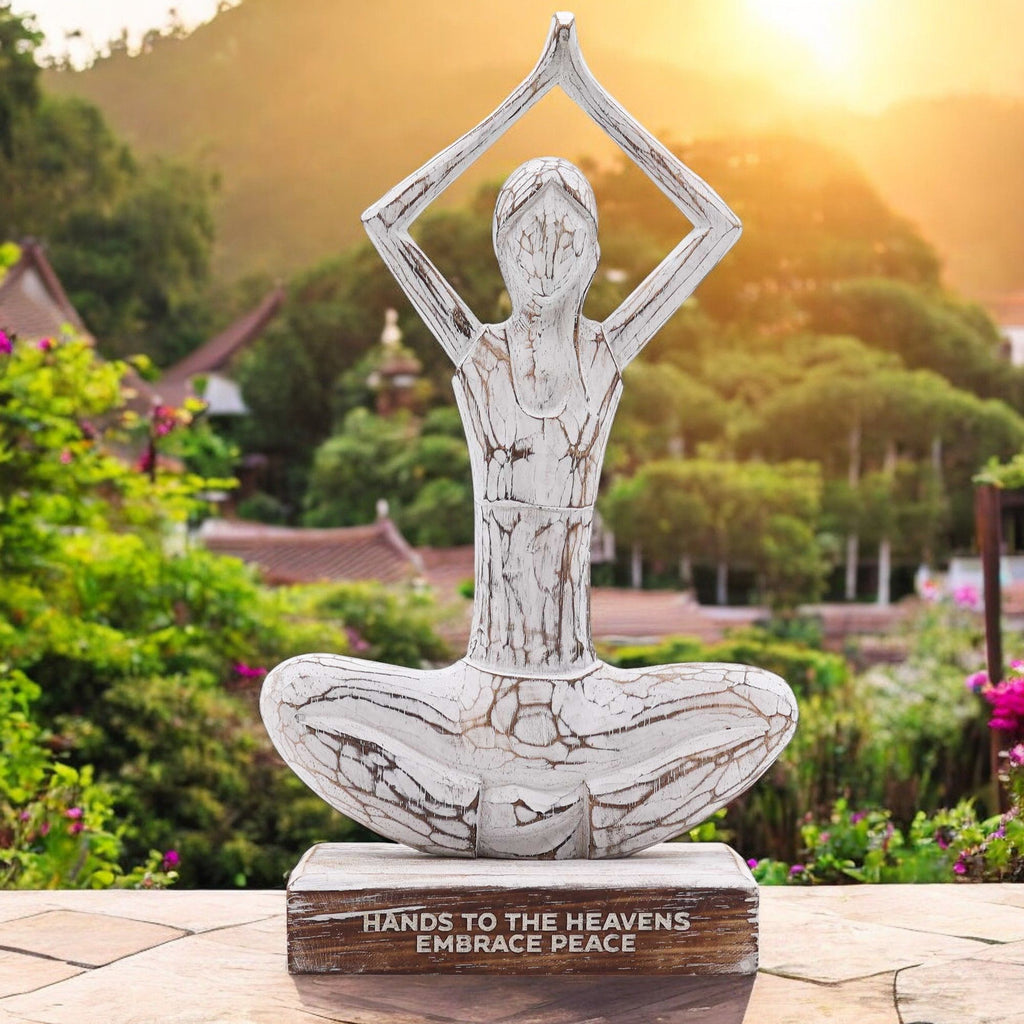 Yoga Lady - Whitewash - Hands Up Pose