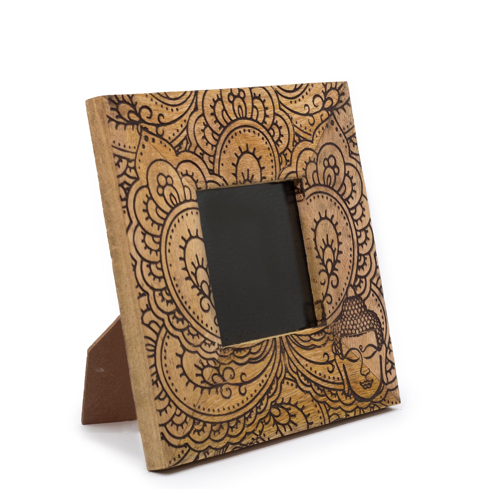 Buddha Black - Small Mango Wood Picture Frame