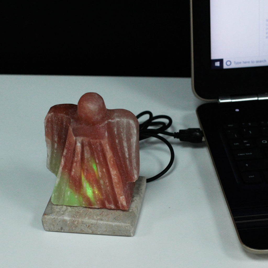 USB Angel Shaped Himalayan Salt Lamp (Multi)