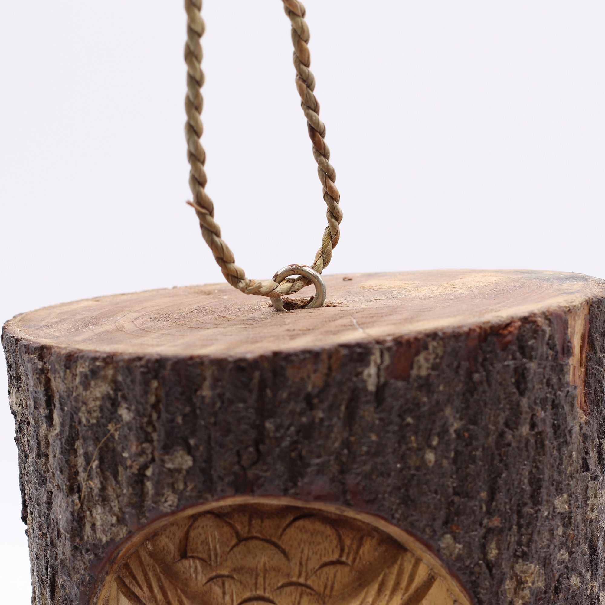 Rustic Wooden Bird House – Hand Carved Wise Owl