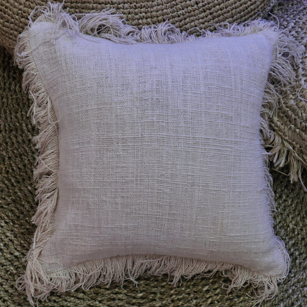 Linen Cushion Cover with fringe