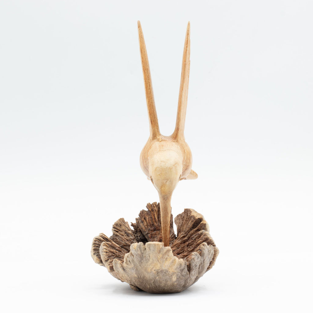 Nectar Drinking Hummingbird - Parasite Wood Art Carving