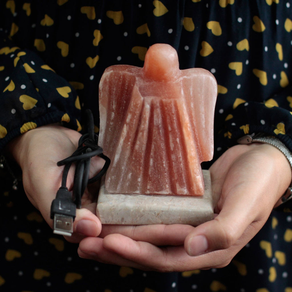 USB Angel Shaped Himalayan Salt Lamp (Multi)