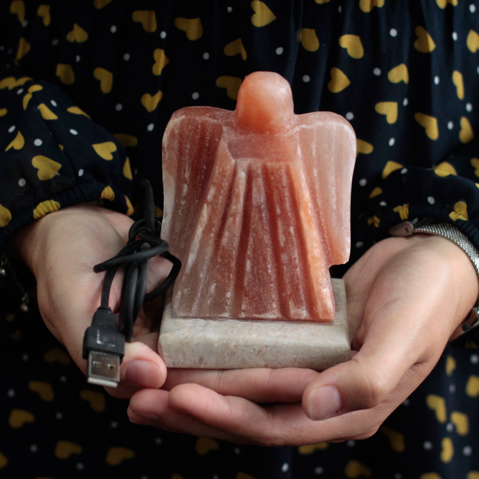 USB Angel Shaped Himalayan Salt Lamp (Multi)