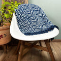 Handmade Indigo Throw - Namoona Waves