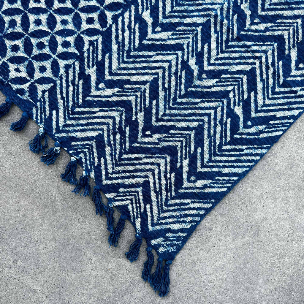 Handmade Indigo Throw - Namoona Waves