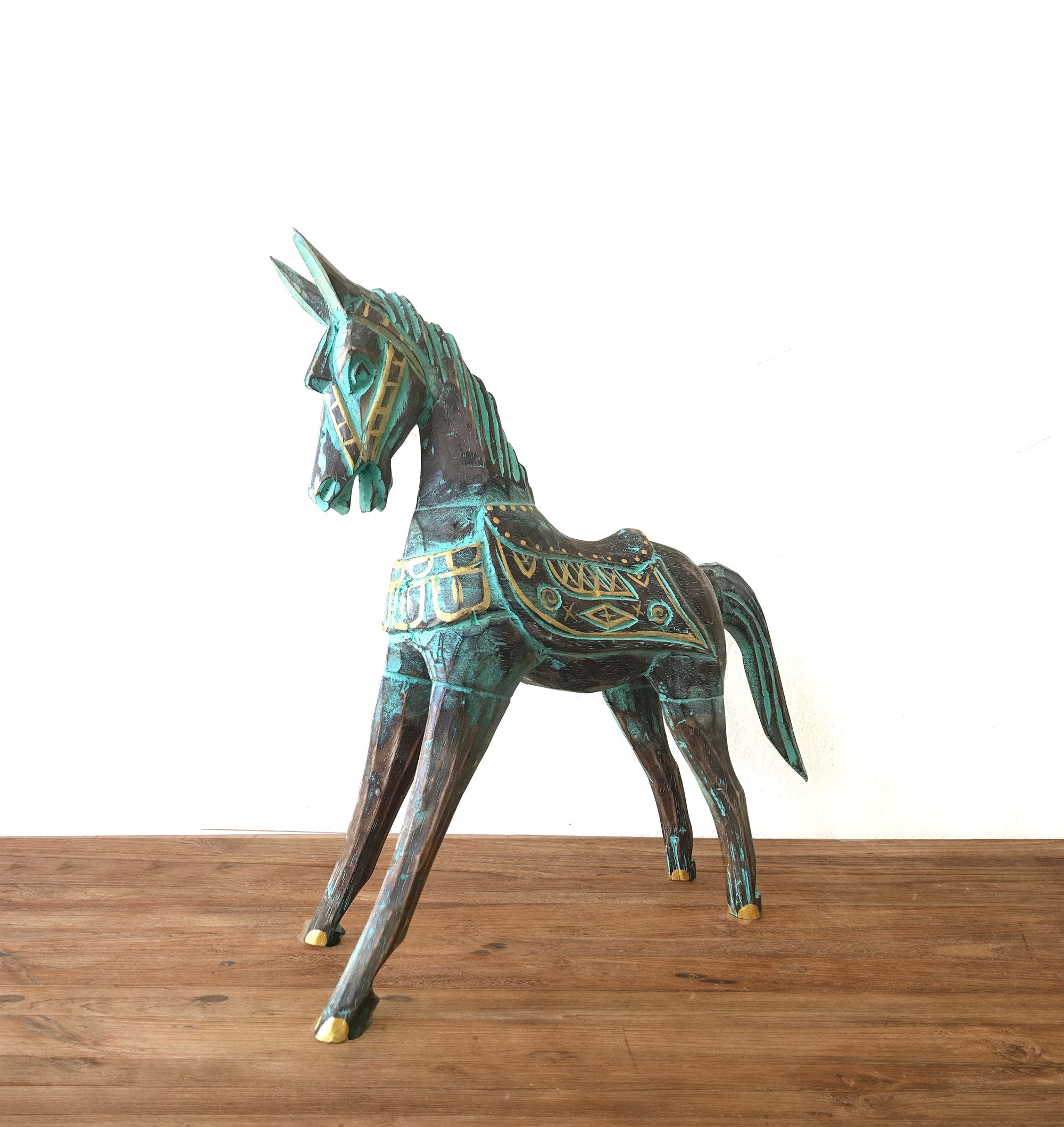 Horse - Gold & Turquoise - Large