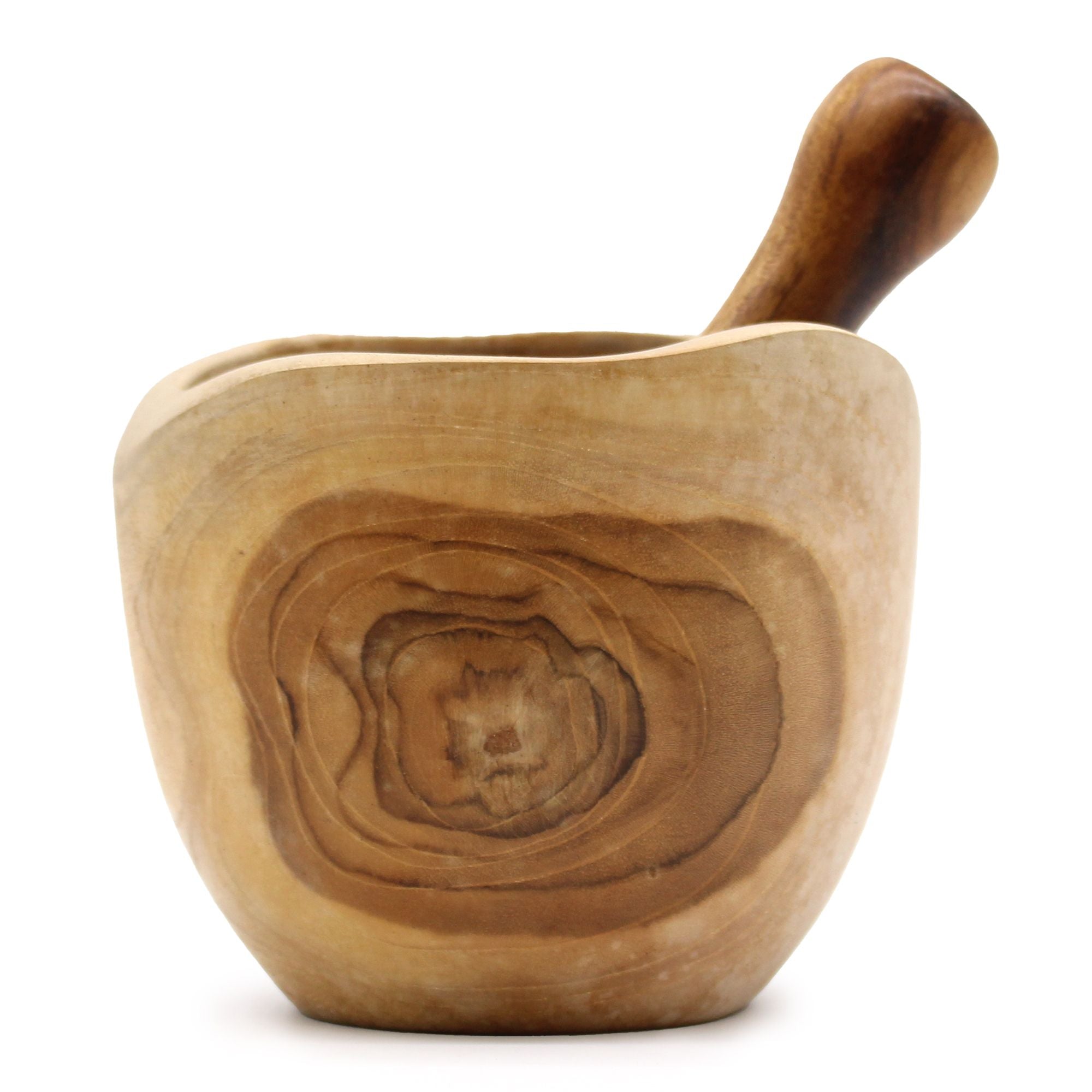 Hand-Carved Teak Mortar & Pestle Large