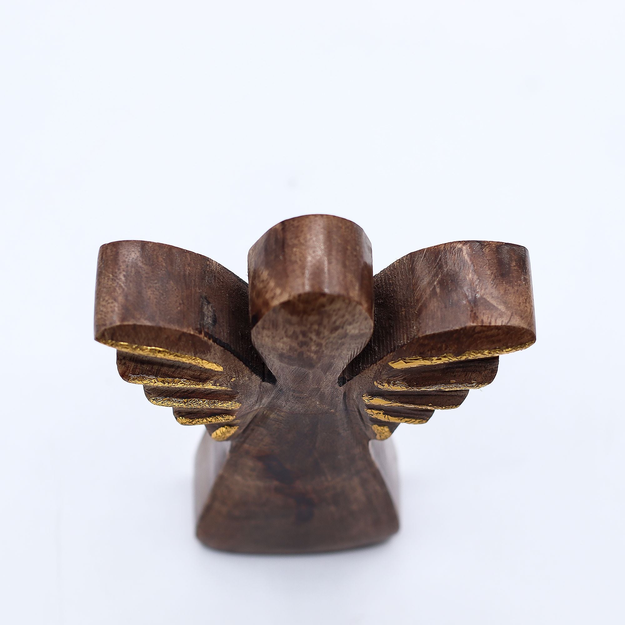 Small Mango Wood Angel - Gold Decor 12cm