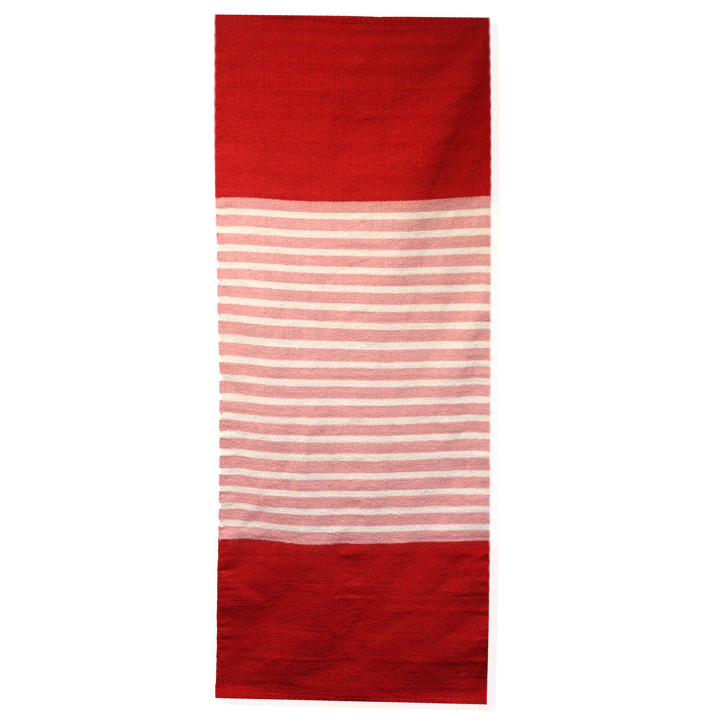 Indian Cotton Rug - Red/Pink