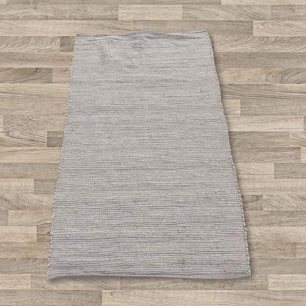 Indian Handloom Cotton Rug - Grey