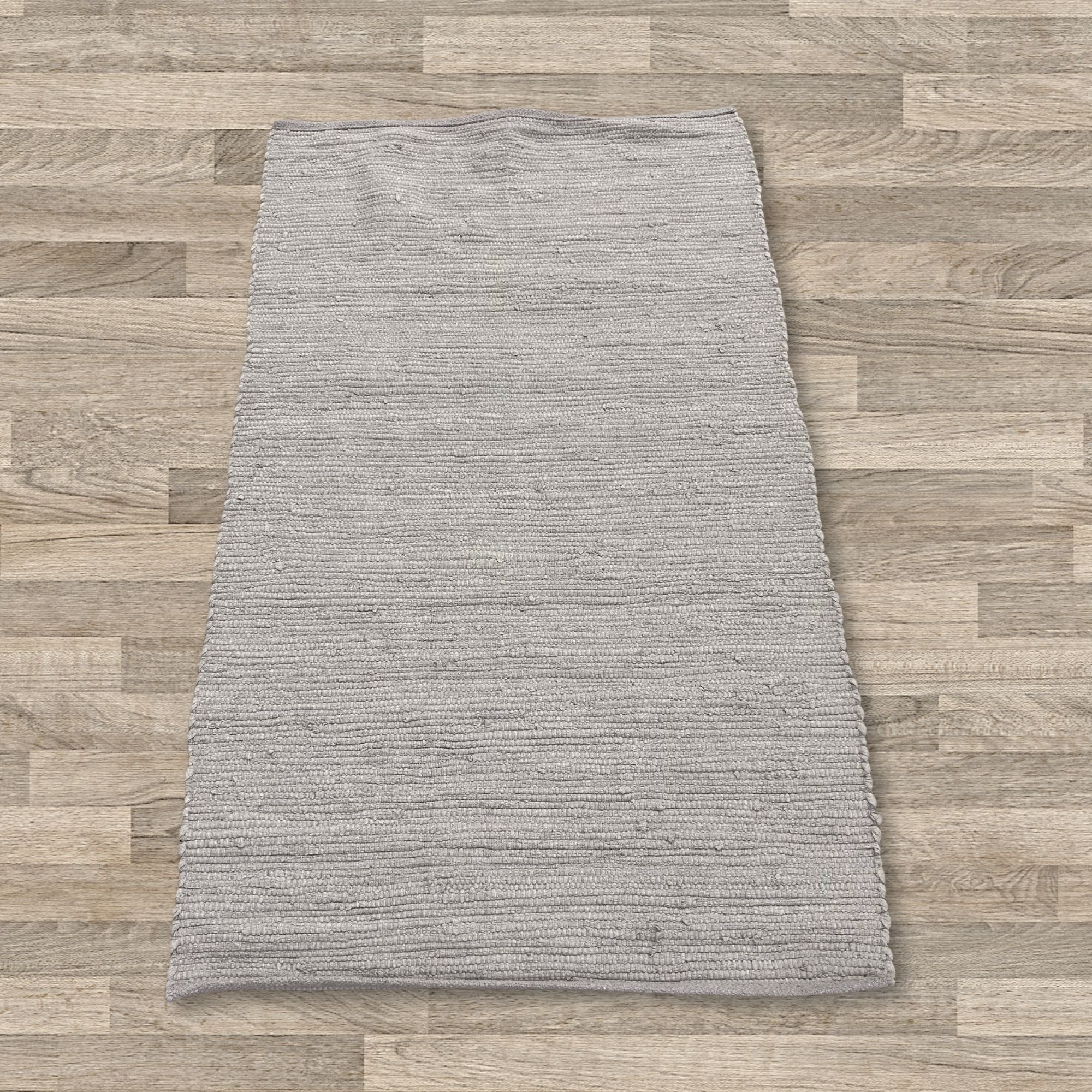 Indian Handloom Cotton Rug - Grey