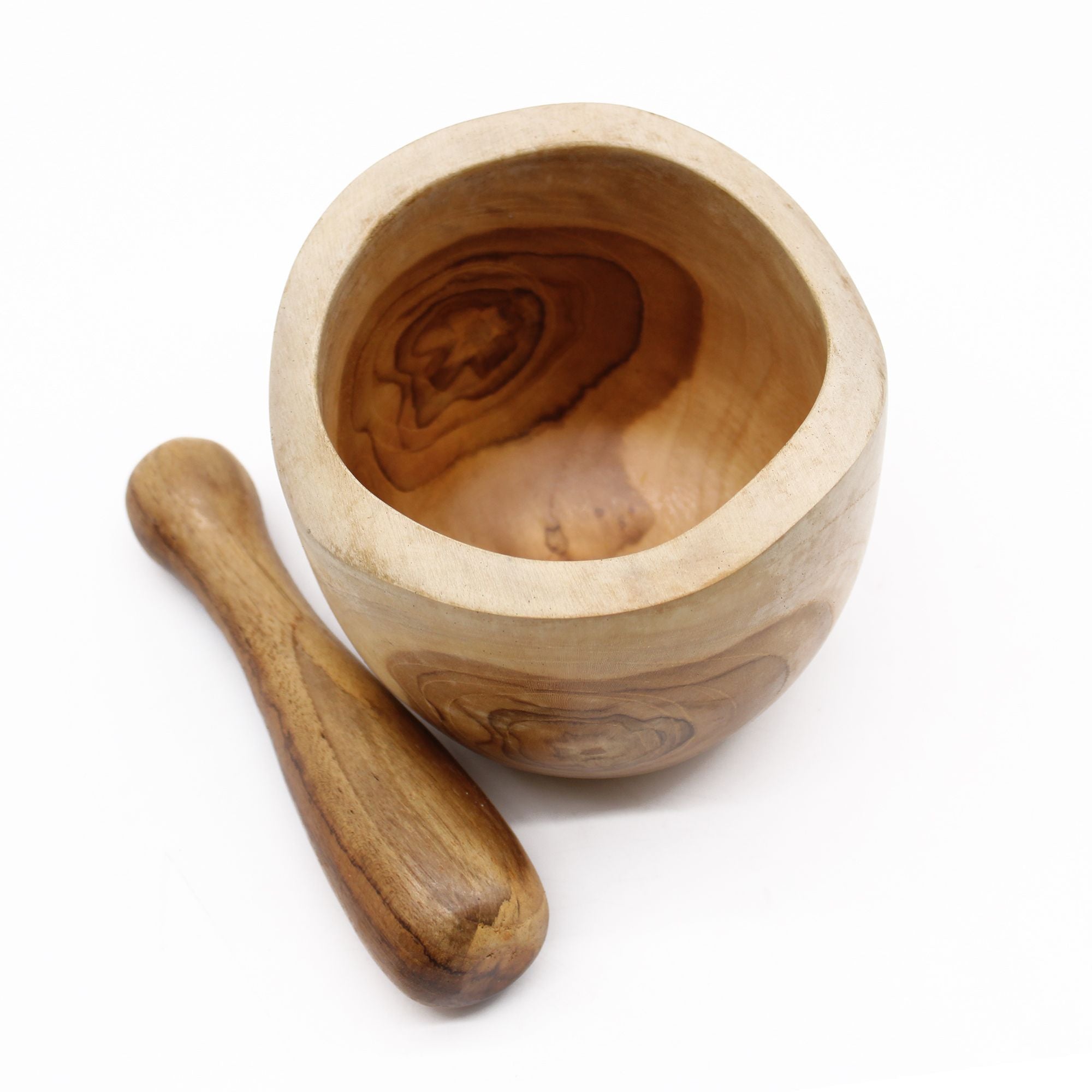 Hand-Carved Teak Mortar & Pestle Large
