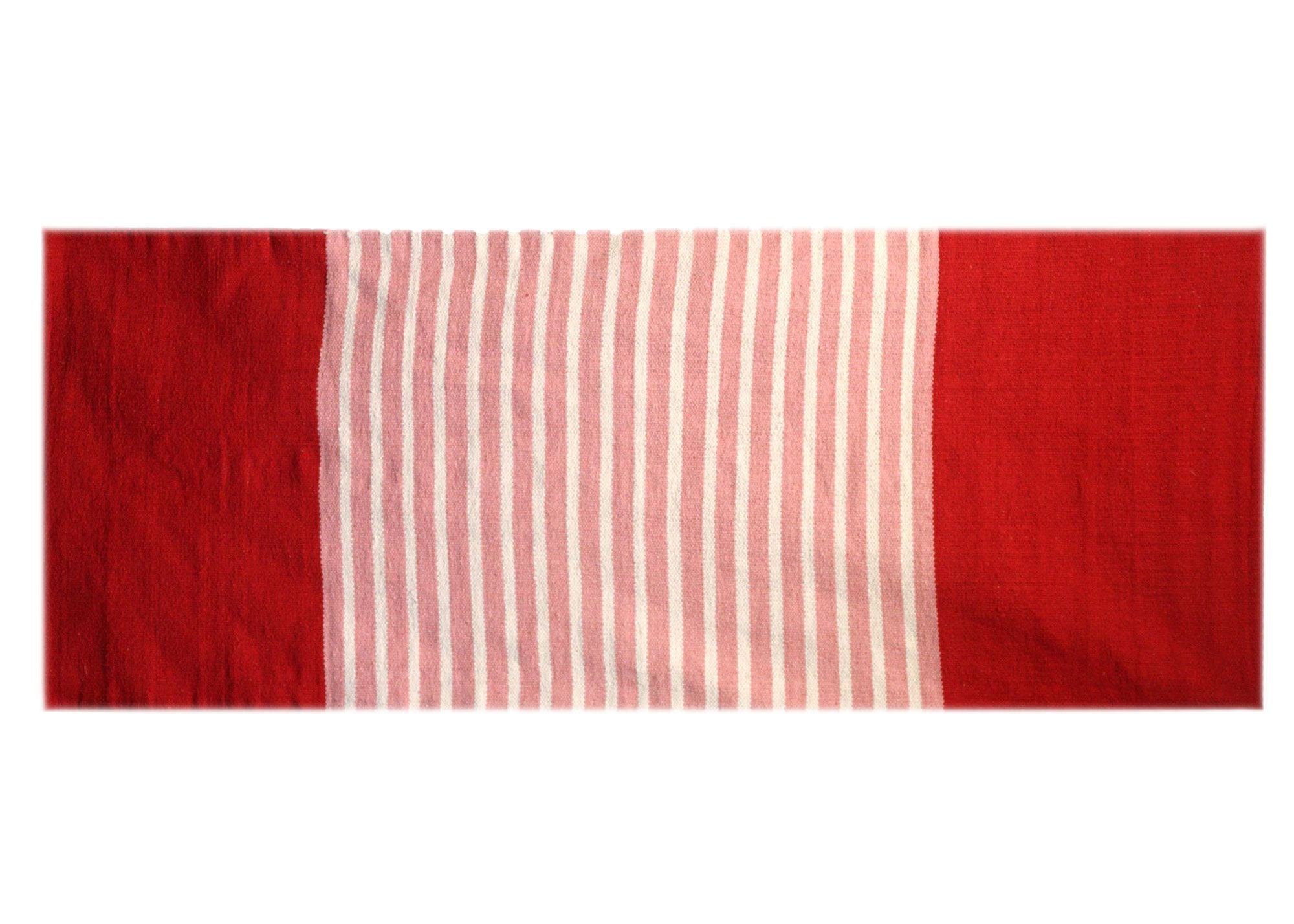 Indian Cotton Rug - Red/Pink