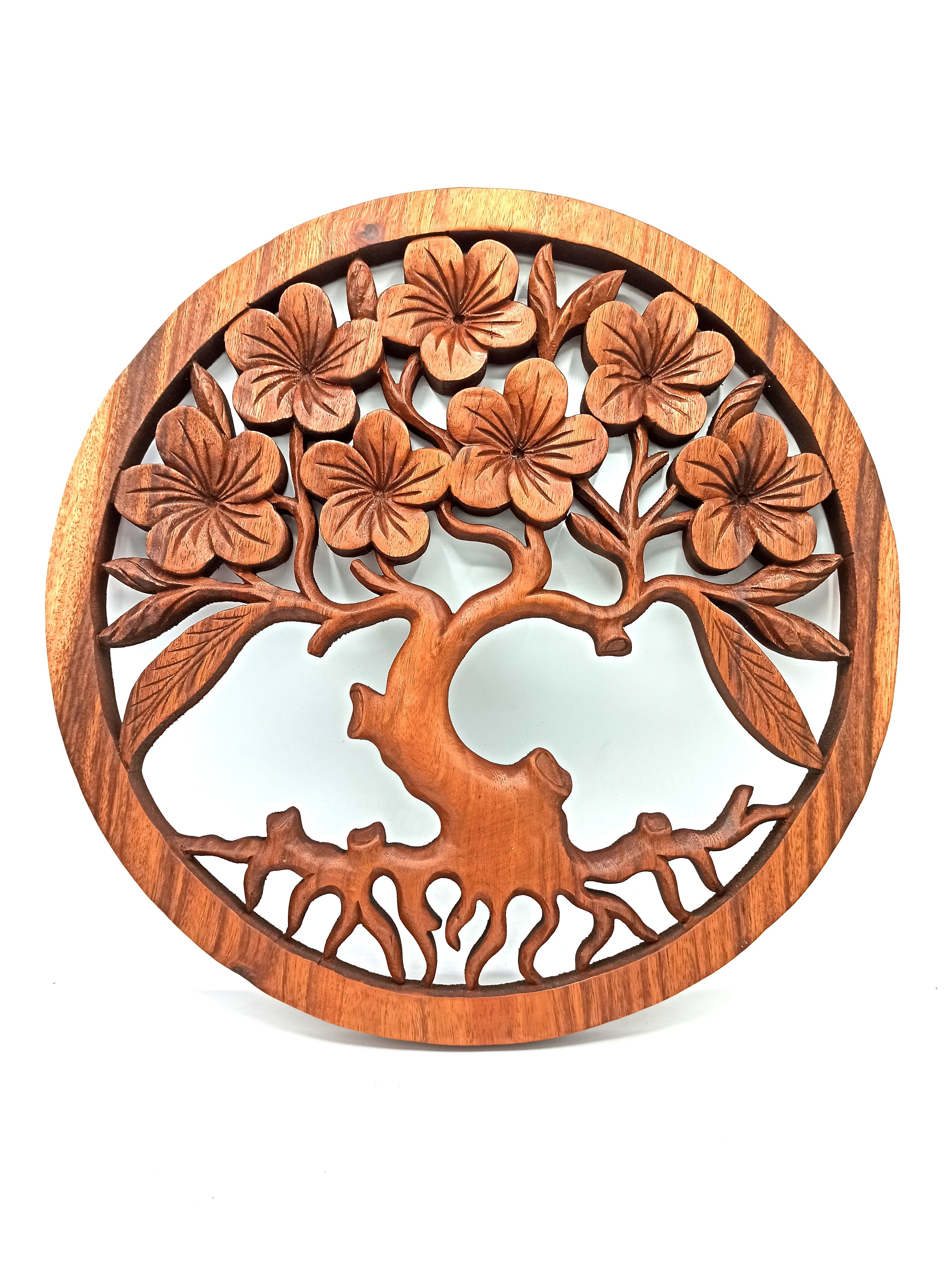 Wooden Panel - 40cm - Tree of Life Frangipani