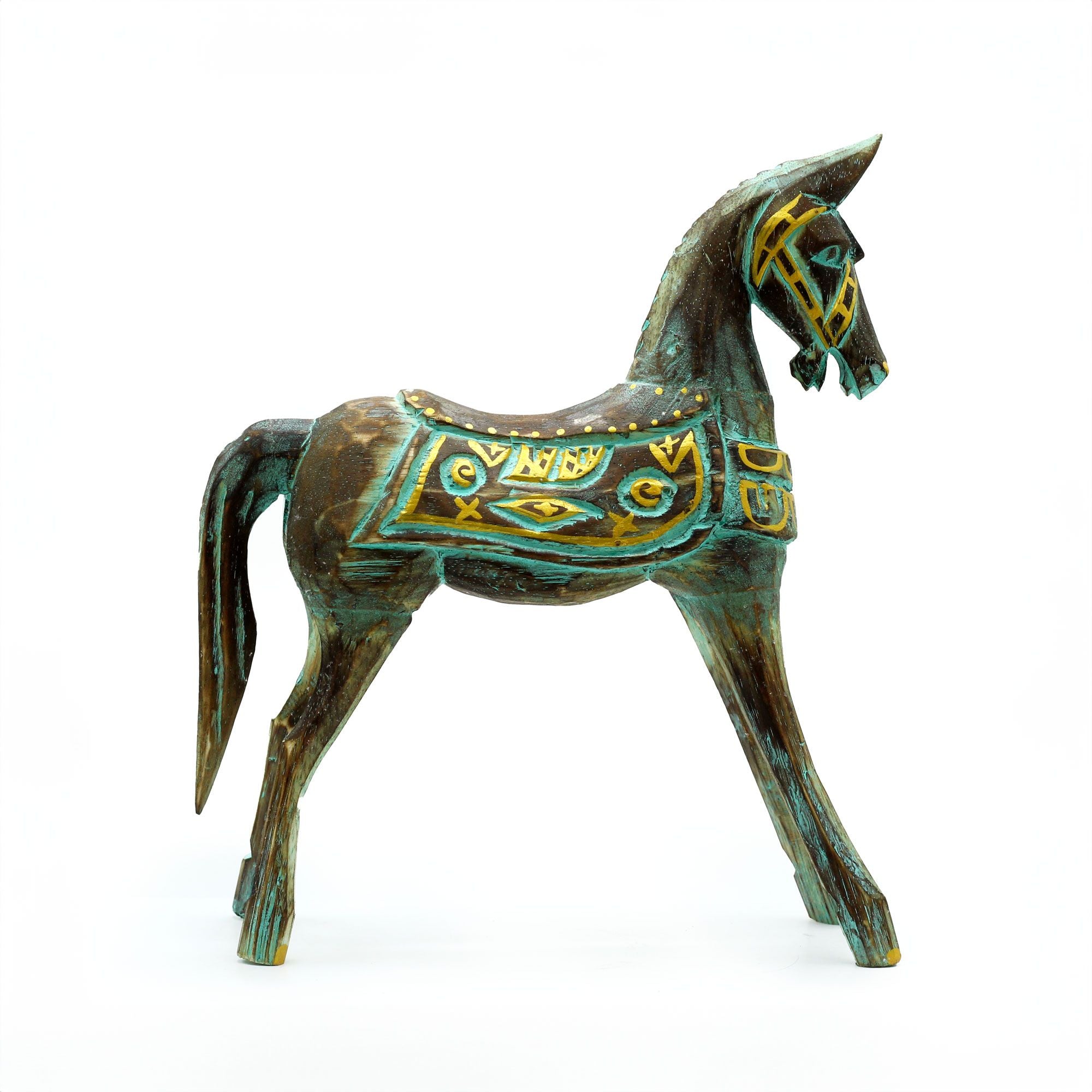 Horse - Gold & Turquoise - Medium