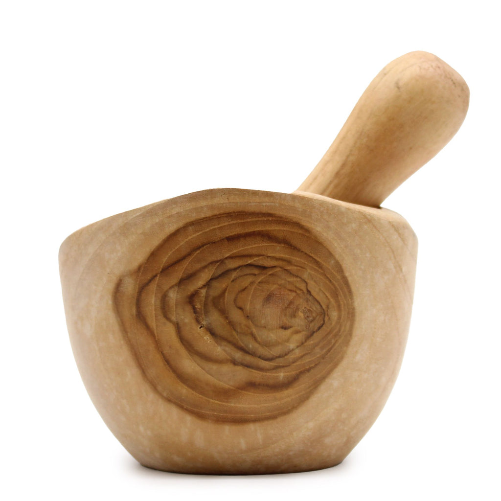 Hand-Carved Teak Mortar & Pestle Medium