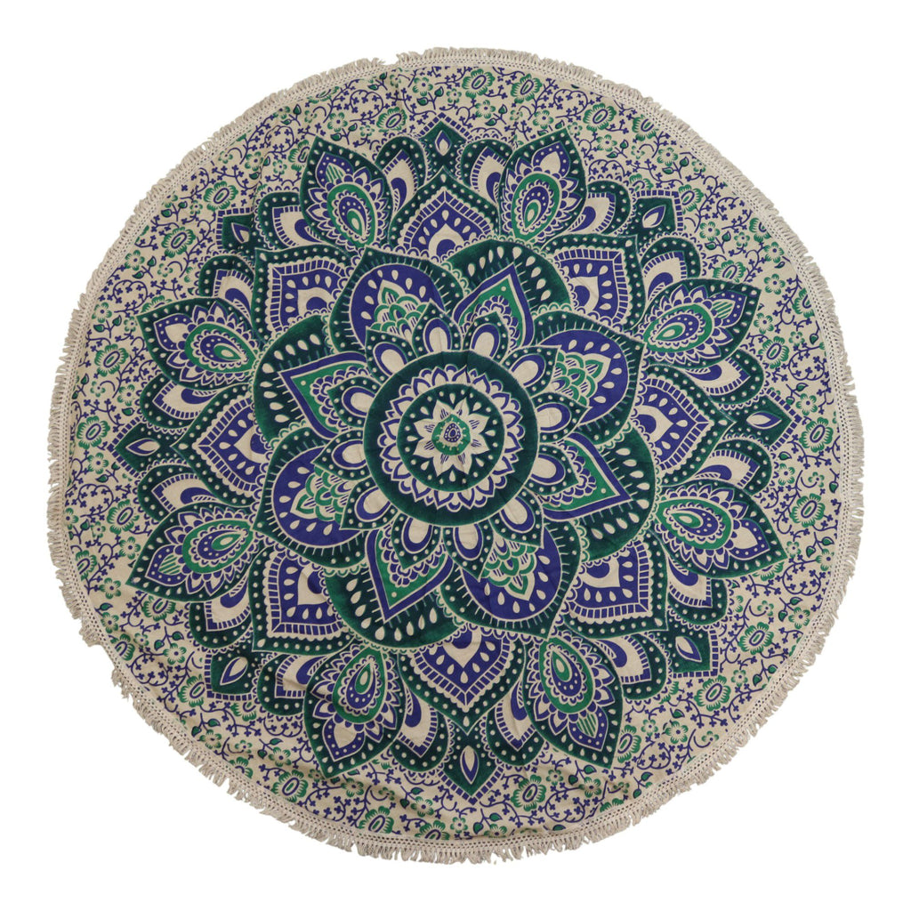Mandala Roundy Art - Teal & Blue