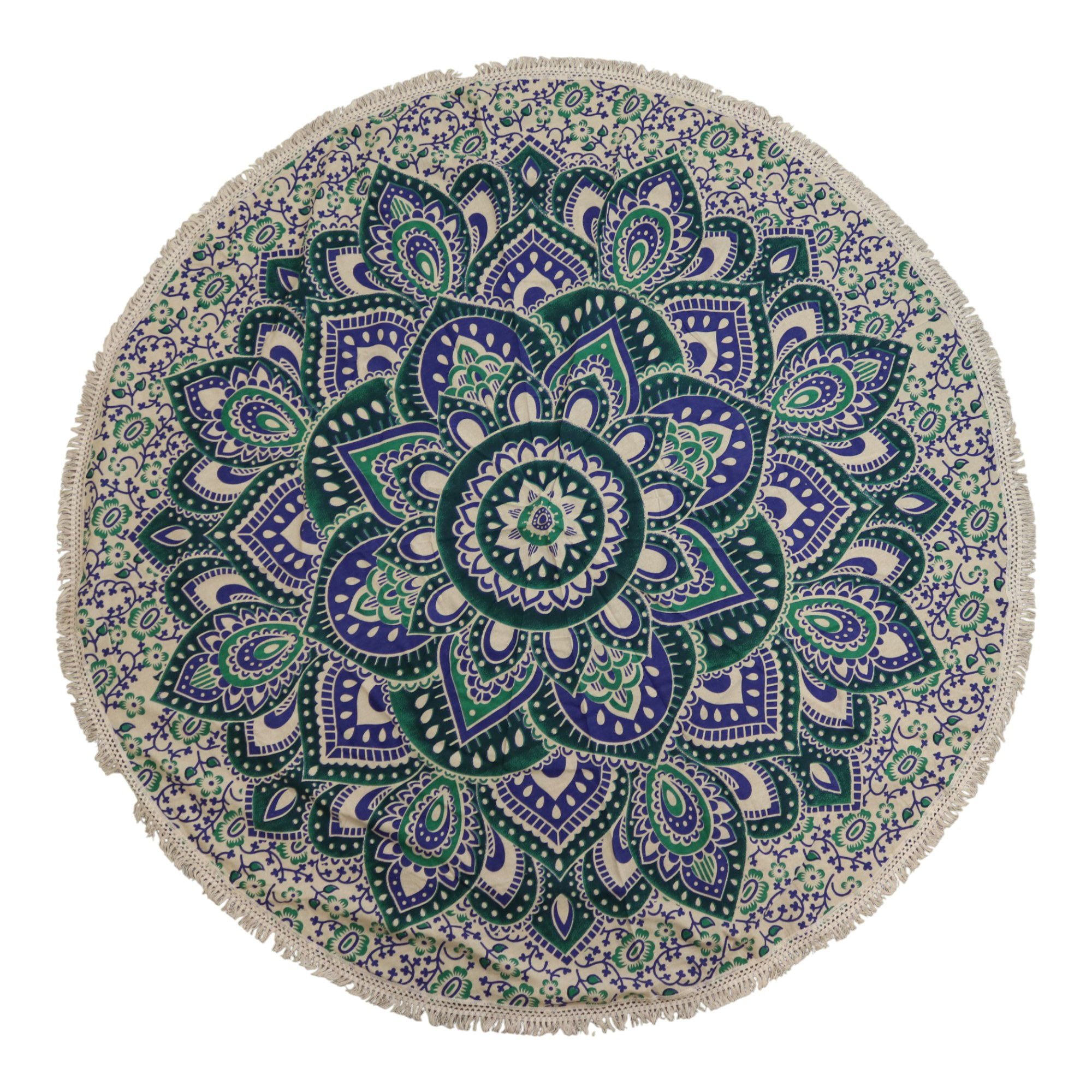 Mandala Roundy Art - Teal & Blue