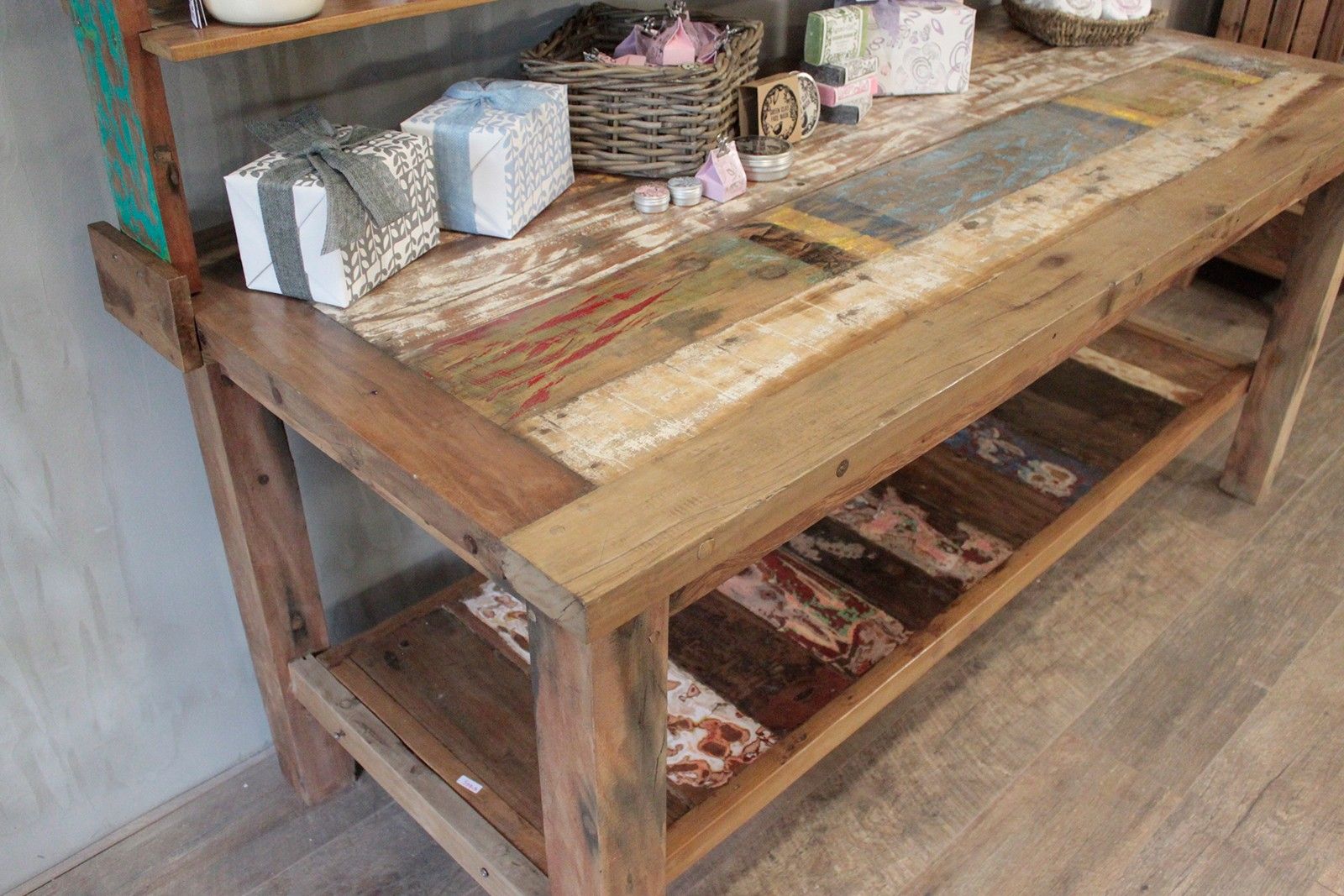 2.2m Standard Table with top shelf