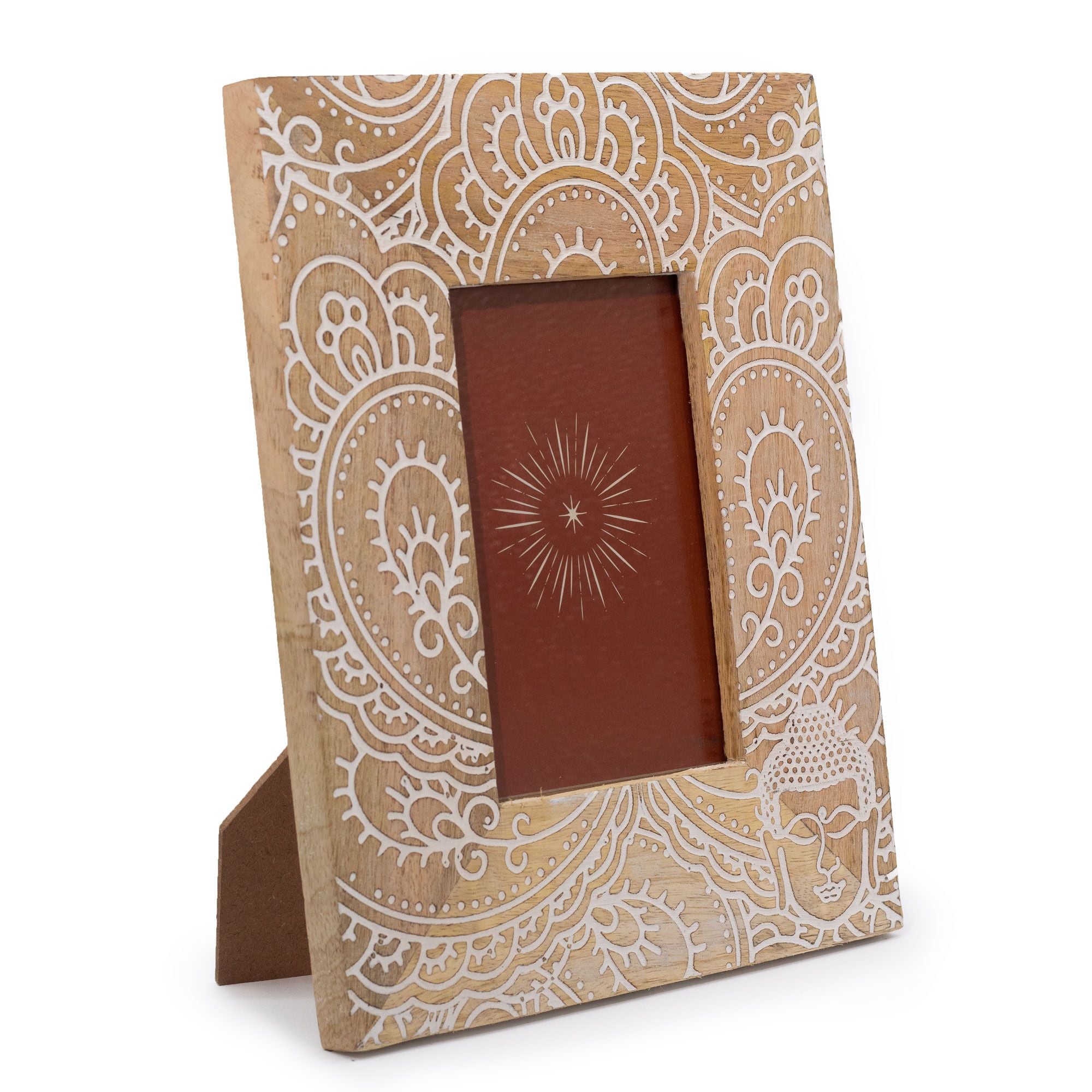 Buddha White - Medium Mango Wood Picture Frame